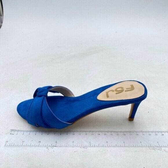 FSJ Royal Blue Knot Kitten Heels - Picture 2 of 8